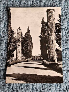 Central Walk Villa d'Este Tivoli Italy Postcard Black and White